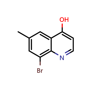 Chemical structure of 8-Bromo-4-hydroxy-6-methylquinoline , CAS 1156919-75-3, AChemBlock Y237831