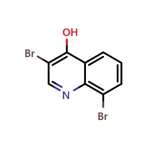 Chemical structure of 3,8-Dibromo-4-hydroxyquinoline , CAS 1204812-01-0, AChemBlock Y237832