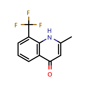 Chemical structure of 2-Methyl-8-(trifluoromethyl)-4(1H)-quinolinone , CAS 140908-88-9, AChemBlock Y237837