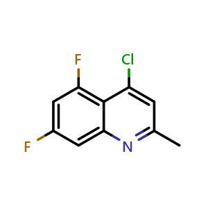 Chemical structure of 4-Chloro-5,7-difluoro-2-methylquinoline , CAS 288151-41-7, AChemBlock Y237848