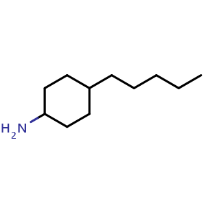 Chemical structure of 4-Pentylcyclohexan-1-amine , CAS 38793-01-0, AChemBlock Y237850
