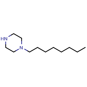 Chemical structure of 1-Octylpiperazine , CAS 54256-45-0, AChemBlock Y237854