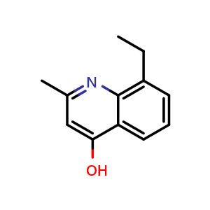 Chemical structure of 8-Ethyl-4-hydroxy-2-methylquinoline , CAS 63136-23-2, AChemBlock Y237858