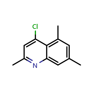 Chemical structure of 4-Chloro-2,5,7-trimethylquinoline , CAS 63136-64-1, AChemBlock Y237859