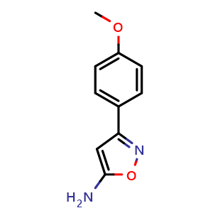 Chemical structure of 3-(4-Methoxyphenyl)-1,2-oxazol-5-amine , CAS 86685-98-5, AChemBlock Y237865
