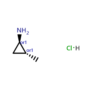 Chemical structure of trans-2-Methylcyclopropanamine hydrochloride , CAS 97291-62-8, AChemBlock Y237868