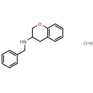 Chemical structure of N-benzyl-3,4-dihydro-2H-chromen-3-amine hydrochloride , CAS 61190-43-0, AChemBlock Y237869