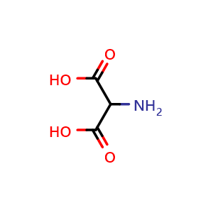 Chemical structure of Aminomalonic acid , CAS 1068-84-4, AChemBlock Z237927