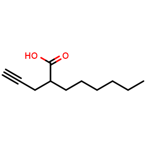 Chemical structure of 2-hexyl-4-Pentynoic Acid , CAS 96017-59-3, AChemBlock Z237993
