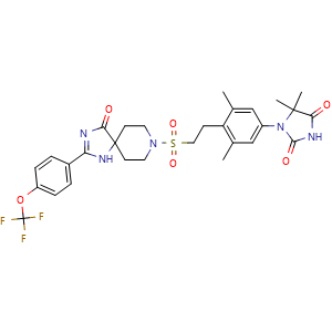 1-[3,5-Dimethyl-4-[2-[[4-oxo-2-[4-(trifluoromethoxy)phenyl]-1,3,8-triazaspiro[4.5]dec-1-en-8-yl]sulfonyl]ethyl]phenyl]-5,5-dimethyl-2,4-imidazolidinedione