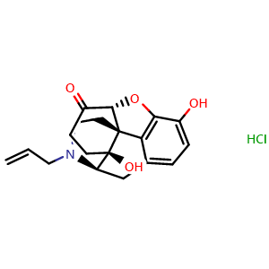 Chemical structure of Naloxone hydrochloride , CAS 357-08-4, AChemBlock Z238021