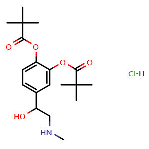 Chemical structure of Dipivefrin hydrochloride , CAS 64019-93-8, AChemBlock Z238022
