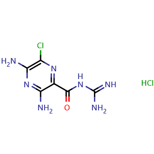 Chemical structure of Amiloride hydrochloride , CAS 2016-88-8, AChemBlock Z238033
