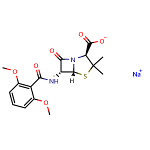 Chemical structure of Methicillin sodium salt , CAS 132-92-3, AChemBlock Z238043