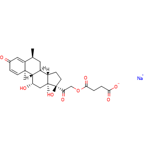 Chemical structure of Methylprednisolone sodium succinate , CAS 2375-03-3, AChemBlock Z238056