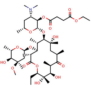 Chemical structure of Erythromycin ethylsuccinate , CAS 1264-62-6, AChemBlock Z238070
