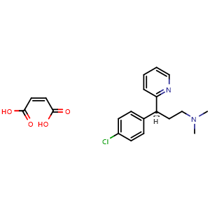 Chemical structure of Dexchlorpheniramine Maleate , CAS 2438-32-6, AChemBlock Z238086