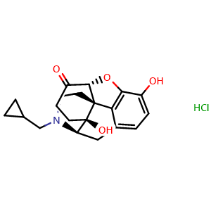 Chemical structure of Naltrexone hydrochloride , CAS 16676-29-2, AChemBlock Z238103