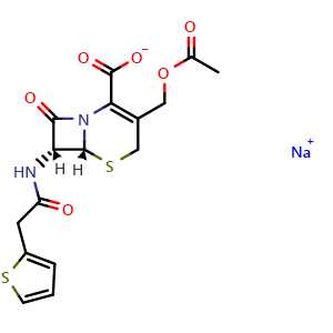 Chemical structure of Cephalothin sodium , CAS 58-71-9, AChemBlock Z238148