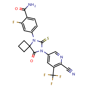 Chemical structure of N-Desmethyl-Apalutamide , CAS 1332391-11-3, AChemBlock Z238185