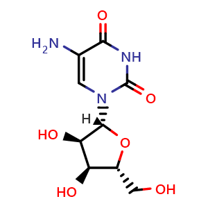 Chemical structure of 5-Aminouridine , CAS 2149-76-0, AChemBlock Z238243