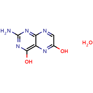 Chemical structure of Xanthopterin (hydrate) , CAS 5979-01-1, AChemBlock Z238252