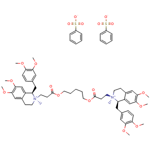 Chemical structure of Cisatracurium besylate , CAS 96946-42-8, AChemBlock Z238271
