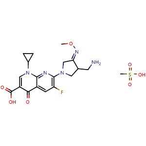 Chemical structure of Gemifloxacin mesylate , CAS 210353-53-0, AChemBlock Z238278