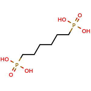 Chemical structure of Hexane-1,6-diyldiphosphonic acid , CAS 4721-22-6, AChemBlock Z238306