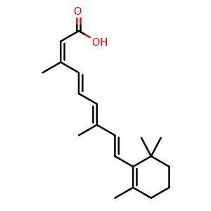 Chemical structure of Isotretinoin , CAS 4759-48-2, AChemBlock Z238325