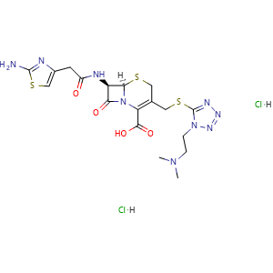 Chemical structure of Cefotiam dihydrochloride , CAS 66309-69-1, AChemBlock Z238327