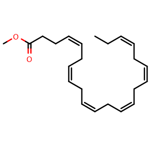 Chemical structure of Docosahexaenoic Acid methyl ester , CAS 2566-90-7, AChemBlock Z238378