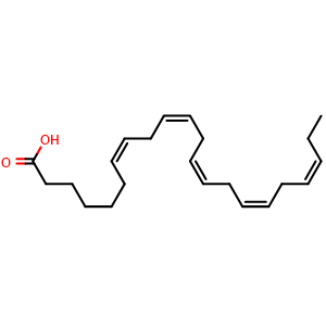 Chemical structure of All-cis-7,10,13,16,19-Docosapentaenoic acid , CAS 24880-45-3, AChemBlock Z238379