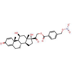Chemical structure of NO-prednisolone , CAS 327610-87-7, AChemBlock Z238385