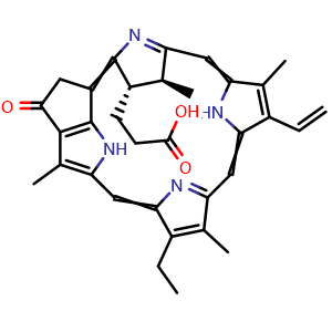 Chemical structure of Pyropheophorbide-a , CAS 24533-72-0, AChemBlock Z238387