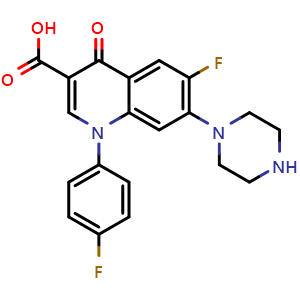 Chemical structure of Sarafloxacin , CAS 98105-99-8, AChemBlock Z238424