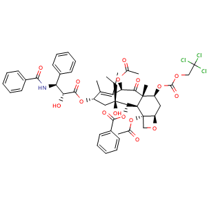 Chemical structure of 7-Troc-paclitaxel , CAS 114915-17-2, AChemBlock Z238429