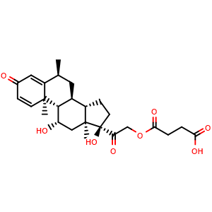 Chemical structure of Methylprednisolone succinate , CAS 2921-57-5, AChemBlock Z238475