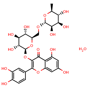 Chemical structure of Rutin hydrate , CAS 190836-14-7, AChemBlock Z238476