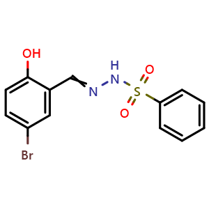 Chemical structure of Benzenesulfonic acid, [(5-bromo-2-hydroxyphenyl)methylene]hydrazide , CAS 326886-05-9, AChemBlock Z238493