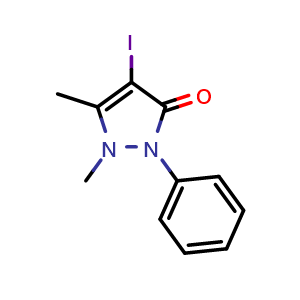 Chemical structure of Iodoantipyrine , CAS 129-81-7, AChemBlock Z238500