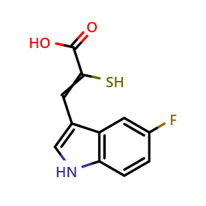 Chemical structure of 3-(5-Fluoro-1H-indol-3-yl)-2-mercapto-2-propenoic acid , CAS 179461-52-0, AChemBlock Z238506