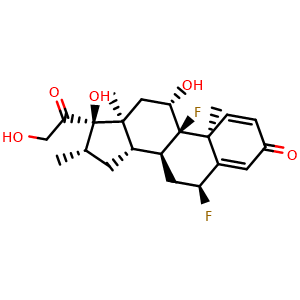 Chemical structure of Diflorasone , CAS 2557-49-5, AChemBlock Z238510