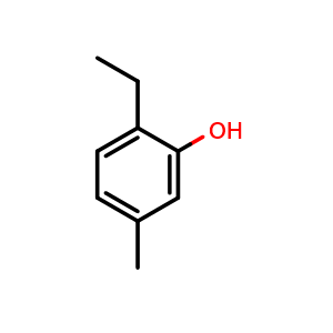 Chemical structure of 2-Ethyl-5-methylphenol , CAS 1687-61-2, AChemBlock Z238533