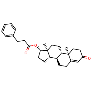 Chemical structure of Testosterone phenylpropionate , CAS 1255-49-8, AChemBlock Z238542