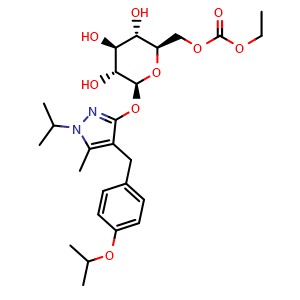 Chemical structure of Remogliflozin etabonate , CAS 442201-24-3, AChemBlock Z238557