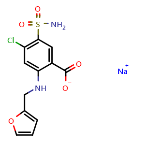 Chemical structure of Furosemide sodium , CAS 41733-55-5, AChemBlock Z238563