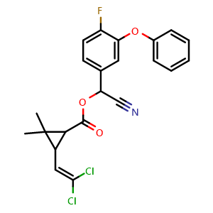 Chemical structure of Cyfluthrin , CAS 68359-37-5, AChemBlock Z238584