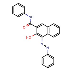 Chemical structure of 3-Hydroxy-N-phenyl-4-(2-phenyldiazenyl)-2-naphthalenecarboxamide , CAS 3789-75-1, AChemBlock Z238604