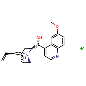 Chemical structure of Quinine dihydrochloride , CAS 60-93-5, AChemBlock Z238622